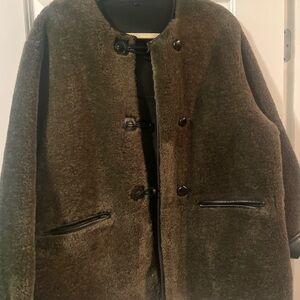 Mango Olive Green Wool Coat